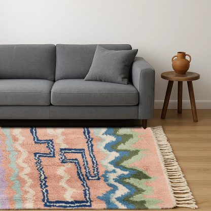 Geometric wave style handmade carpet - Image 3