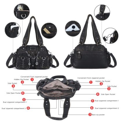 Punk style rivet chain women's bag - Image 2