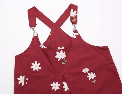 Women's floral print crossover overalls - Image 7