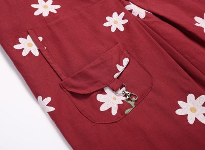 Women's floral print crossover overalls - Image 3