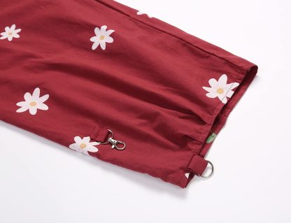 Women's floral print crossover overalls - Image 2