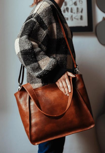 Handmade leather tote bag - Image 4