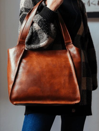 Handmade leather tote bag - Image 3