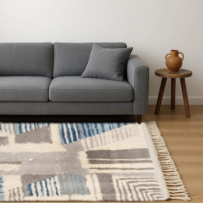 Geometric patchwork handmade carpet - Image 2
