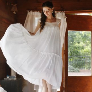 White suspender dress