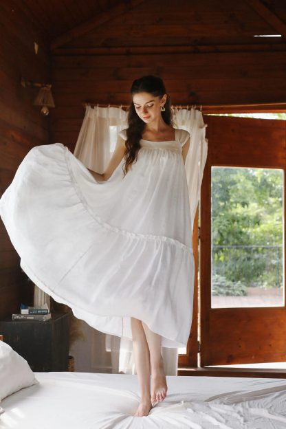 White suspender dress