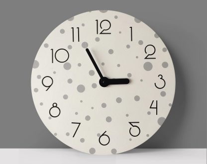 Polka dot round wooden wall clock - Image 2