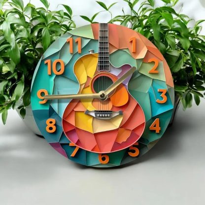 Creative guitar-shaped wall clock - Image 3
