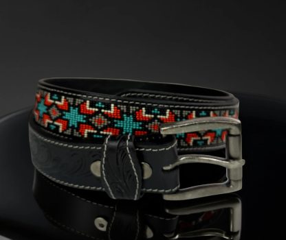 Ethnic style beaded carved belt - Image 6