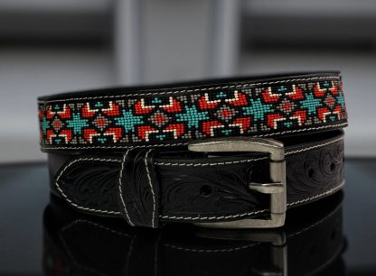 Ethnic style beaded carved belt - Image 3