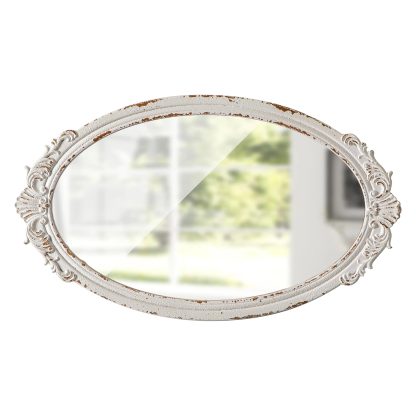 French romantic carved oval mirror - Image 9