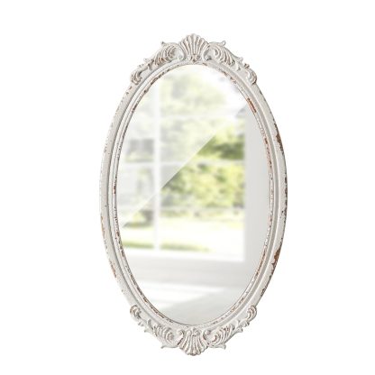 French romantic carved oval mirror - Image 8