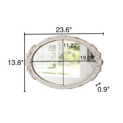 French romantic carved oval mirror - Image 7