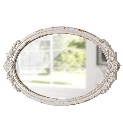 French romantic carved oval mirror - Image 4