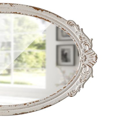 French romantic carved oval mirror - Image 3