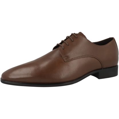 Brown leather derby shoes