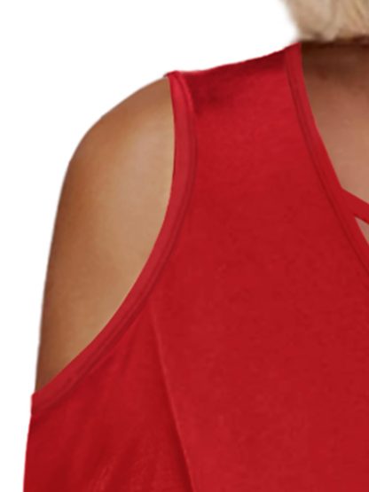 Crisscross Strap Off-The-Shoulder V-Neck Top - Image 6