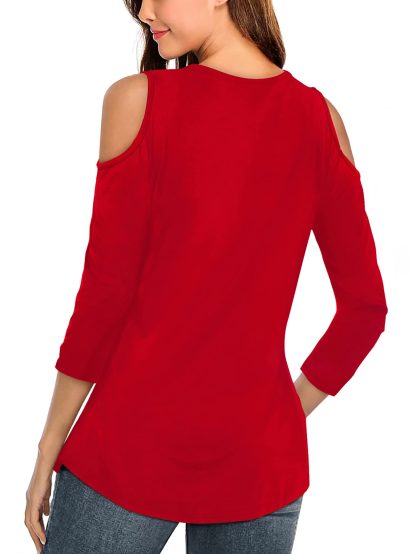 Crisscross Strap Off-The-Shoulder V-Neck Top - Image 4