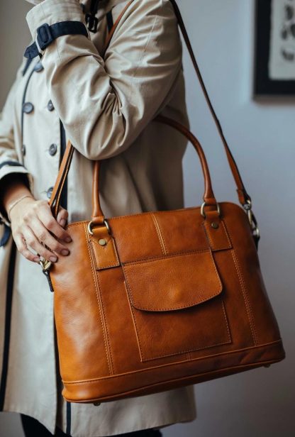 Handmade leather shoulder bag