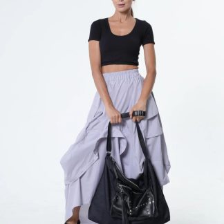 Denim rivet patchwork crossbody bag