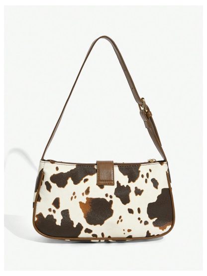 Cow pattern rivet underarm bag - Image 5