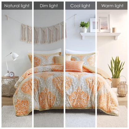 Orange damask bedding - Image 8