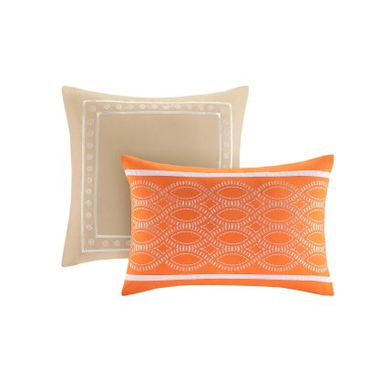 Orange damask bedding - Image 4