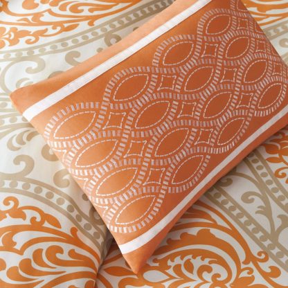 Orange damask bedding - Image 3