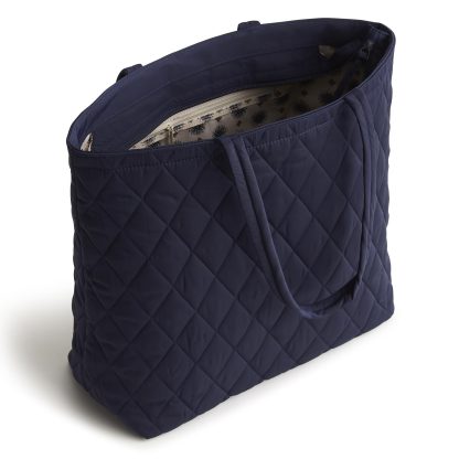 Diamond Quilted Navy Tote Bag - Image 6