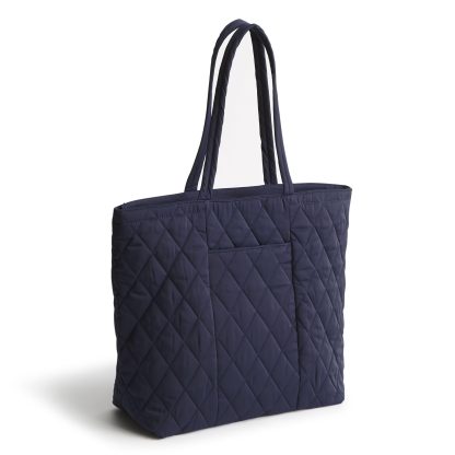 Diamond Quilted Navy Tote Bag - Image 4