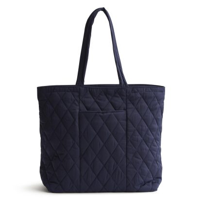 Diamond Quilted Navy Tote Bag - Image 3