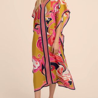 Retro printed robe dress