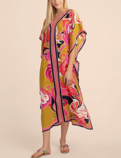 Retro printed robe dress