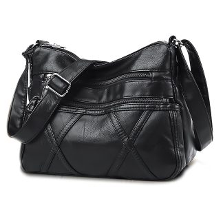 Black diamond pattern crossbody bag