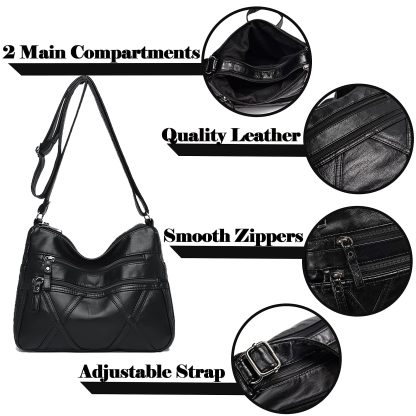 Black diamond pattern crossbody bag - Image 5