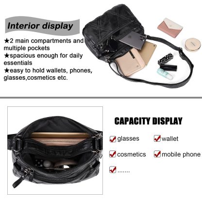 Black diamond pattern crossbody bag - Image 3