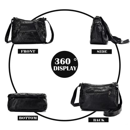 Black diamond pattern crossbody bag - Image 2