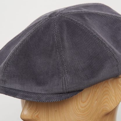 Dark grey corduroy vintage newsboy cap - Image 8