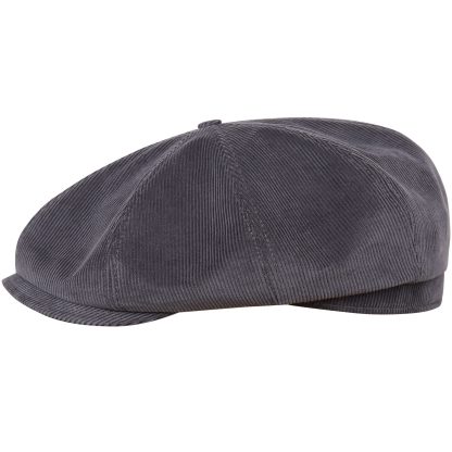 Dark grey corduroy vintage newsboy cap - Image 7