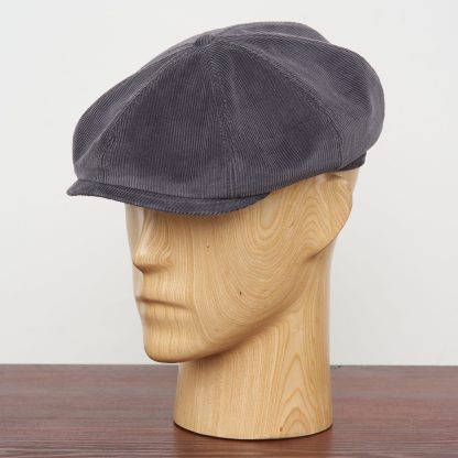 Dark grey corduroy vintage newsboy cap - Image 4