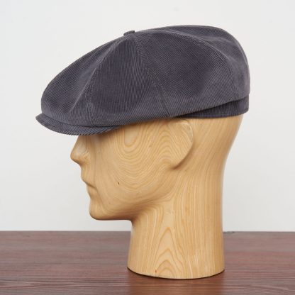 Dark grey corduroy vintage newsboy cap - Image 3