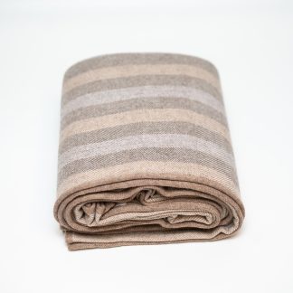 Soft and warm striped wool blend throw blanket