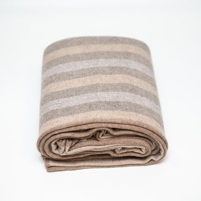 Soft and warm striped wool blend throw blanket