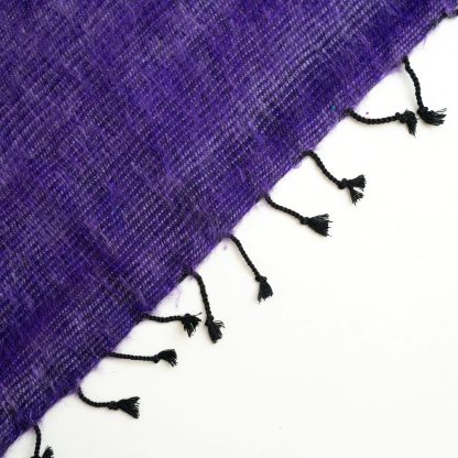 Dark purple contrast black tassel blend throw blanket - Image 4