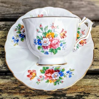 English Garden Bone China Cup and Saucer Set