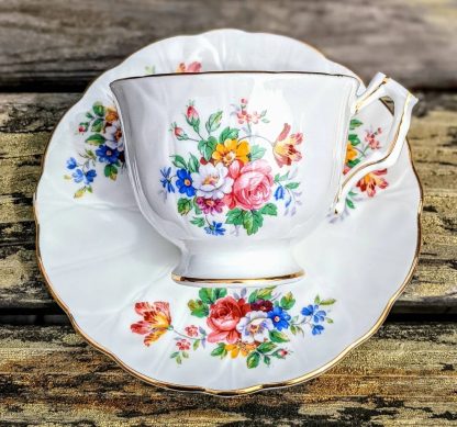 English Garden Bone China Cup and Saucer Set