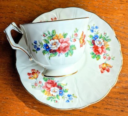 English Garden Bone China Cup and Saucer Set - Image 4