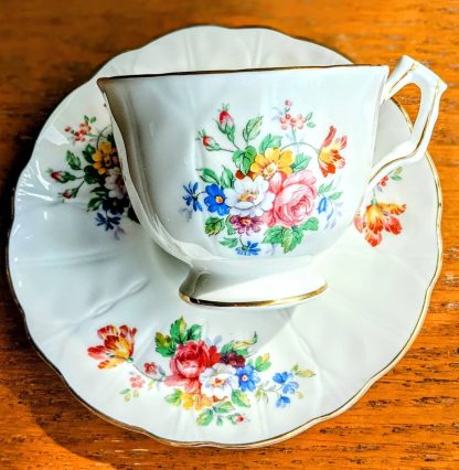 English Garden Bone China Cup and Saucer Set - Image 3