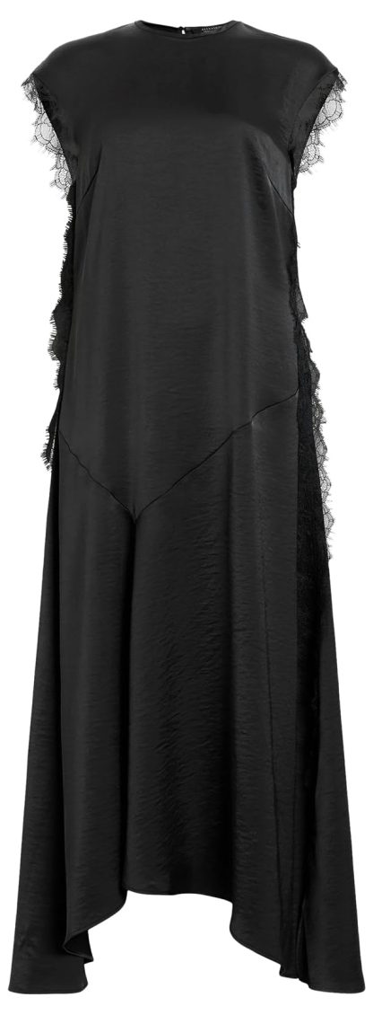 Black lace patchwork irregular dress - Image 6