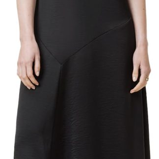 Black lace patchwork irregular dress